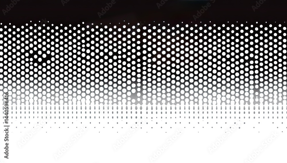 Poster abstract halftone pattern with a gradient fade from black to white