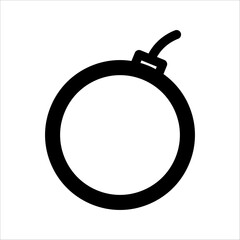 bomb with burning wick on a white background