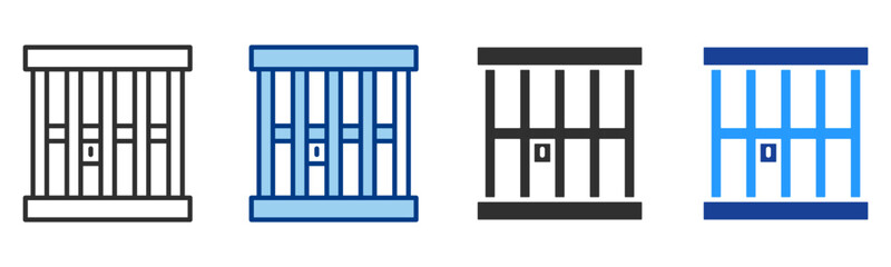 Jail Icon Multiple Style Vector Collection 