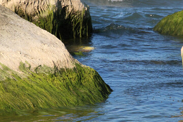 water flowing over the rocks
