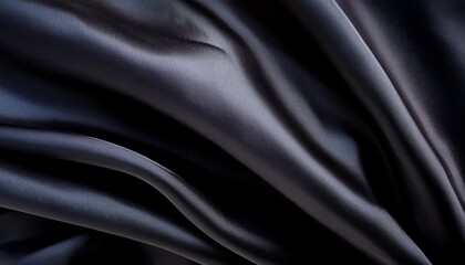 Fototapeta premium black silk texture luxurious satin for abstract background fabric of dark tone