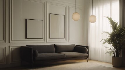 Fototapeta premium Stylish minimalist living room interior