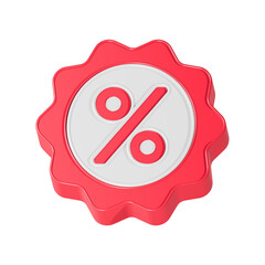 percent button 3d promotion rendering