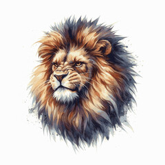 Lion’s Wrath: bold watercolor blaze lion angry isolated watercolor vector illustration svg 