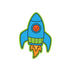Space Cartoon Coloring Page – Rocket Ship, Planets, and Astronaut, Cute Space Exploration Illustration – Black and White Line Art