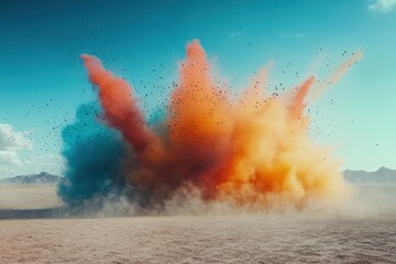 Vibrant colorful explosion outdoor