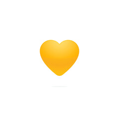 Yellow heart emote design for app and social networks likes and appreciation. Vector Illustration. 