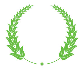 Creative green color leaf circle design with white background. 