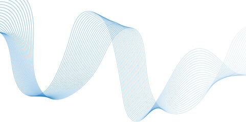 Featuring smooth wave lines on a transparent background. Abstract dynamic color lines, waves, Digital frequency track equalizer. Dynamic flowing wave lines design element. Creative curved floating