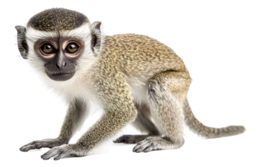 Vervet Monkey for Primate and Wildlife Art - Isolated on White Background