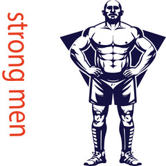 Obraz premium strong-man-silhouette-set-5-vector-.eps