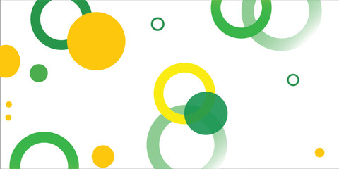 Green and yellow circle banner background. Vector abstract graphic design banner pattern background template.