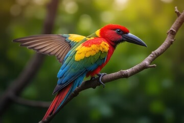 Obraz premium Tropical Bird Close-Up in Vivid Colors