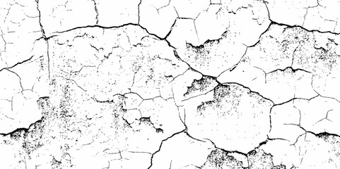 Dust or old grunge concrete building damaged grunge wall black and white texture effect white background.