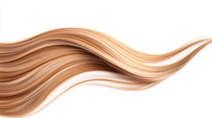 Flowing Strands of Healthy Brown Hair with Vibrant Texture on a White Background