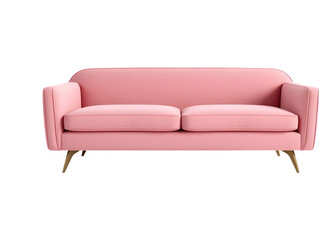 Pretty in pink! This blush-toned velvet sofa adds a touch of elegance and comfort to any living space.  Its mid-century modern design is both stylish and timeless.