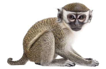 Vervet Monkey for Primate and Wildlife Art - Isolated on White Background
