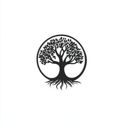 Tree with roots logo isolated on White background