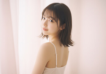 明るく暖かい雰囲気の女性のポートレート