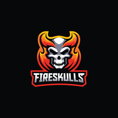 Fire Skull Logo Template