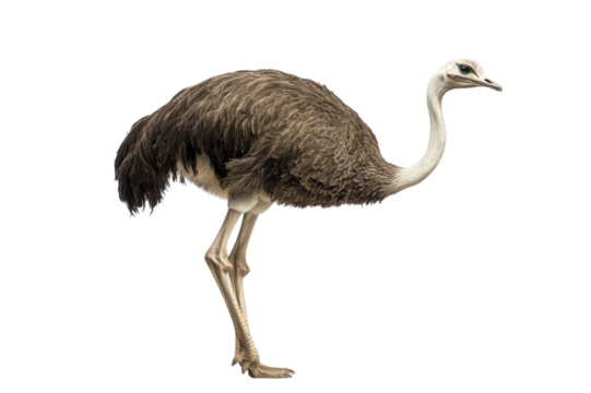 Majestic Ostrich in Profile View . White background PNG
