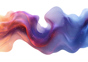 LAbstract vector wavy shape with dots and lines on a transparent background