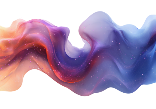 LAbstract vector wavy shape with dots and lines on a transparent background