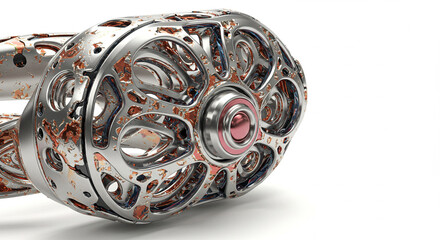 Rusty Metallurgical Sphere with Complex Lattice Structure and Aged Texture