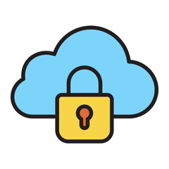 Cloud security lock icon