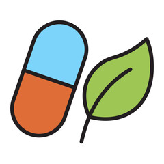 Natural medicine and herbal supplement icon