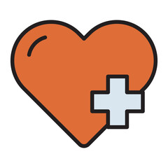 Heart health care and medical wellness icon