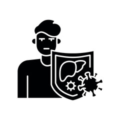 Immune compatibility black flat icon.