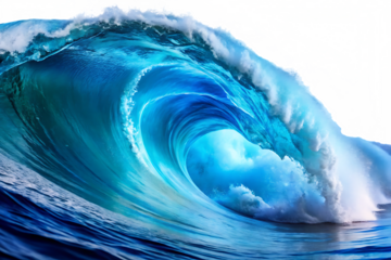 ocean blue wave isolated on white background PNG