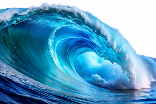 ocean blue wave isolated on white background PNG