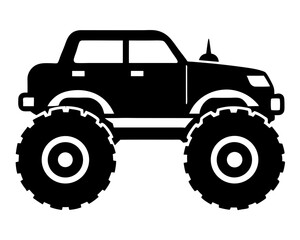 Monster Truck Vector Illustration | Monster Truck Silhouette SVG Design for Cricut
