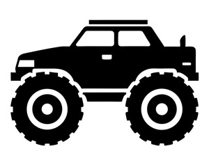 Monster Truck Vector Illustration | Monster Truck Silhouette SVG Design for Cricut