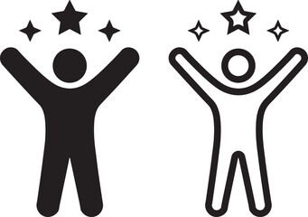 Celebrating Success Achievement Champion Winner Concept Icon Vector Illustration Symbols