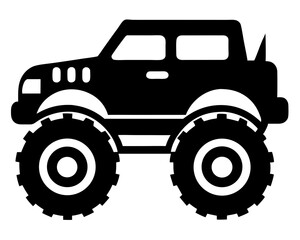 Monster Truck Vector Illustration | Monster Truck Silhouette SVG Design for Cricut
