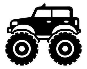 Monster Truck Vector Illustration | Monster Truck Silhouette SVG Design for Cricut