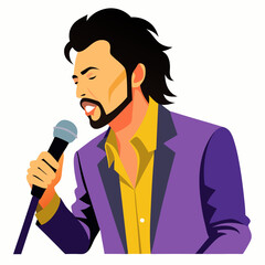 Naklejka premium Singer Man Song Show 