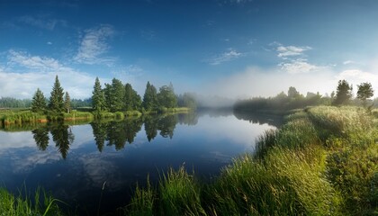 Fototapeta premium day on a calm river
