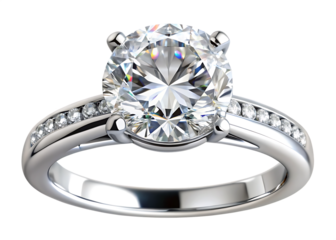  diamond ring isolated on white background PNG