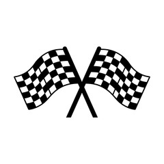 Checkered or chequered flag for car racing flat vector icon for sports apps and websites