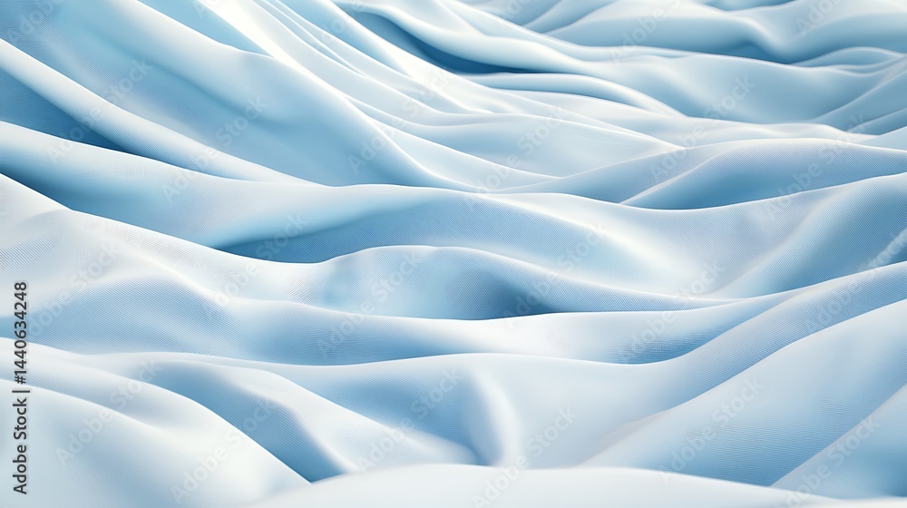 Aufkleber abstract light blue waves background with elegant fabric texture and soft lighting for calm design.