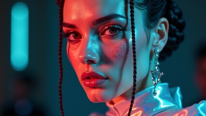 Dramatic Portrait Of A Woman- Neon