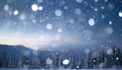 Obraz premium falling snow isolated on white background heavy light snowfall snowflakes snow flakes snow background bokeh lights