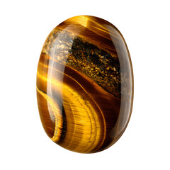 tiger's eye gemstone on transparent background
