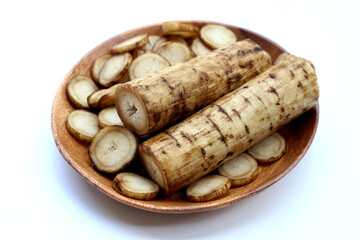Fresh burdock roots or gobo roots