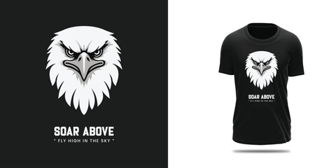 Fierce Eagle Head T-Shirt Design, Angry Bird Graphic Tee for Men, Majestic Eagle Face Shirt Artwork, Bold Predator Bird T-Shirt Print, Soar Above Eagle Logo Shirt, T shirt designs