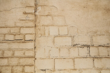 Lines on damaged old plastered wall of Port Nolloth building